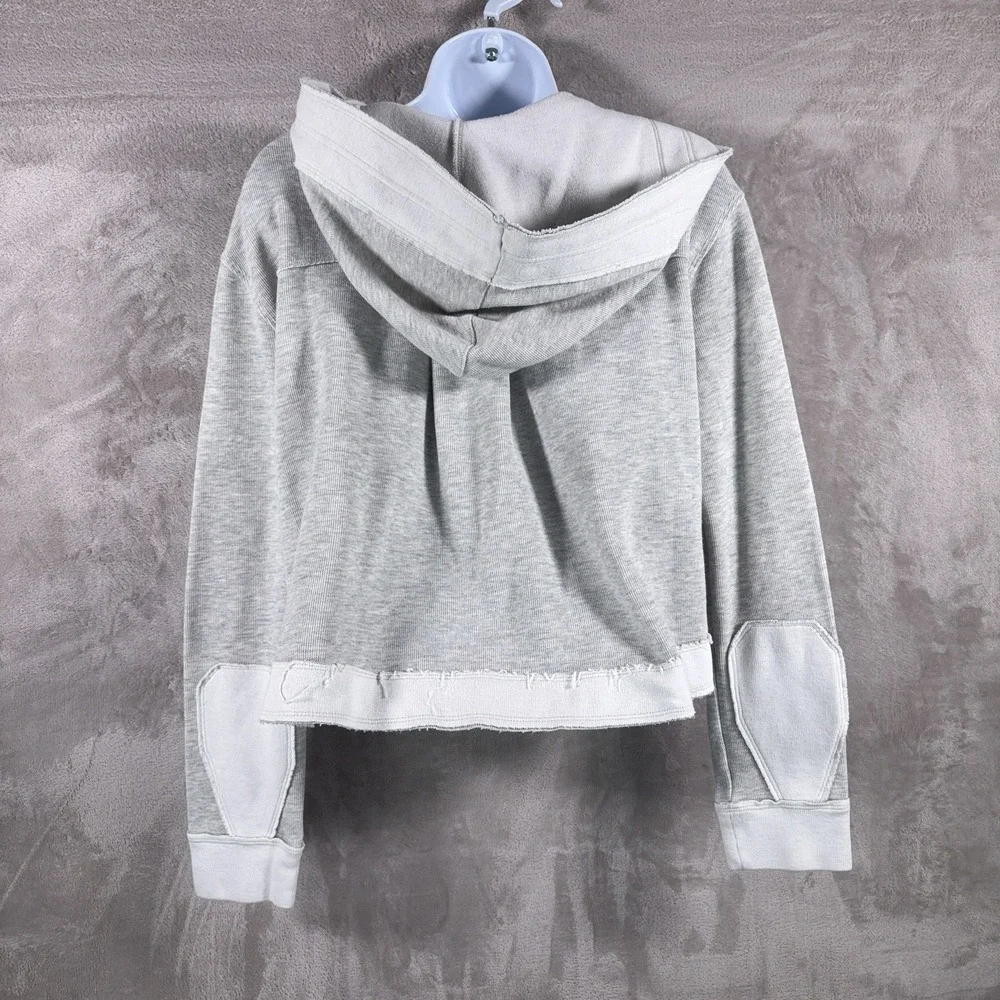 Free People Sydney Zip Hoodie Womens XS Gray Full Zip Hooded Sweatshirt Casual